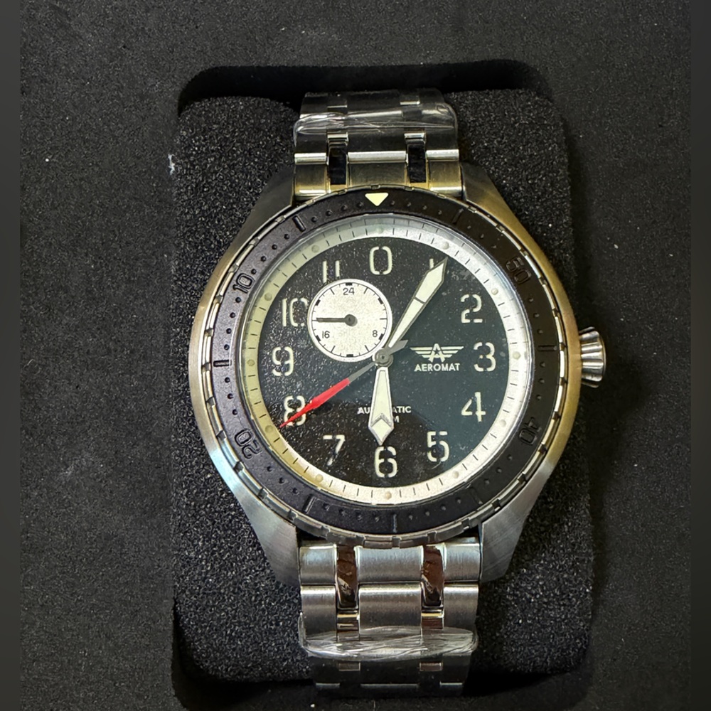 [NWT] Aeromat Beluga Automatic Pilot Watch - 44mm Black Dial - Full Kit